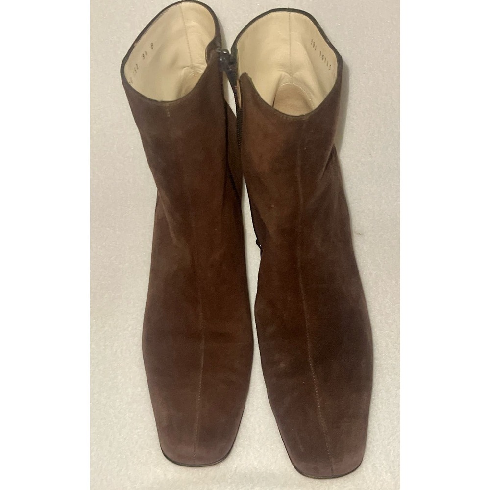 Salvatore Ferragamo Brown Suede Ankle Boots Size 9.5 beautiful price firm